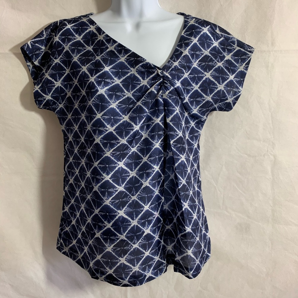 Michael Kors 100% Silk women’s Top Blue/White S